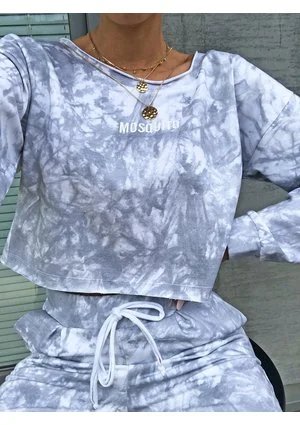 Bluza z efektem sprania Szara ILM