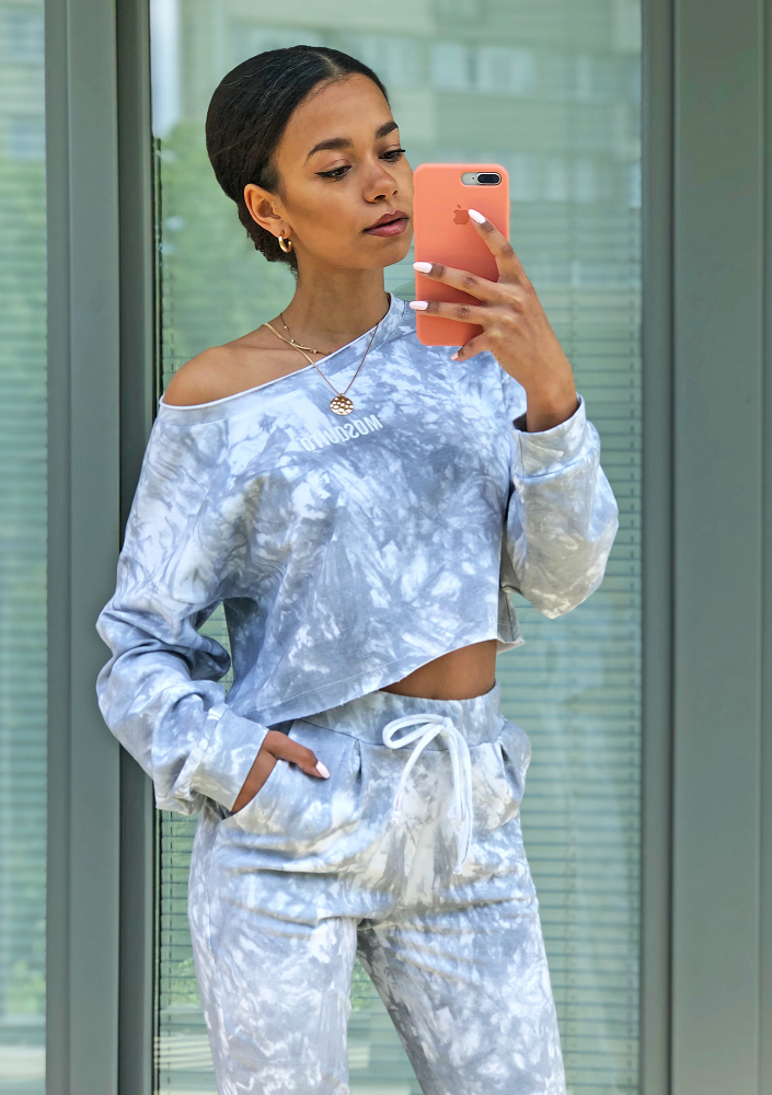 Bluza z efektem sprania Szara ILM