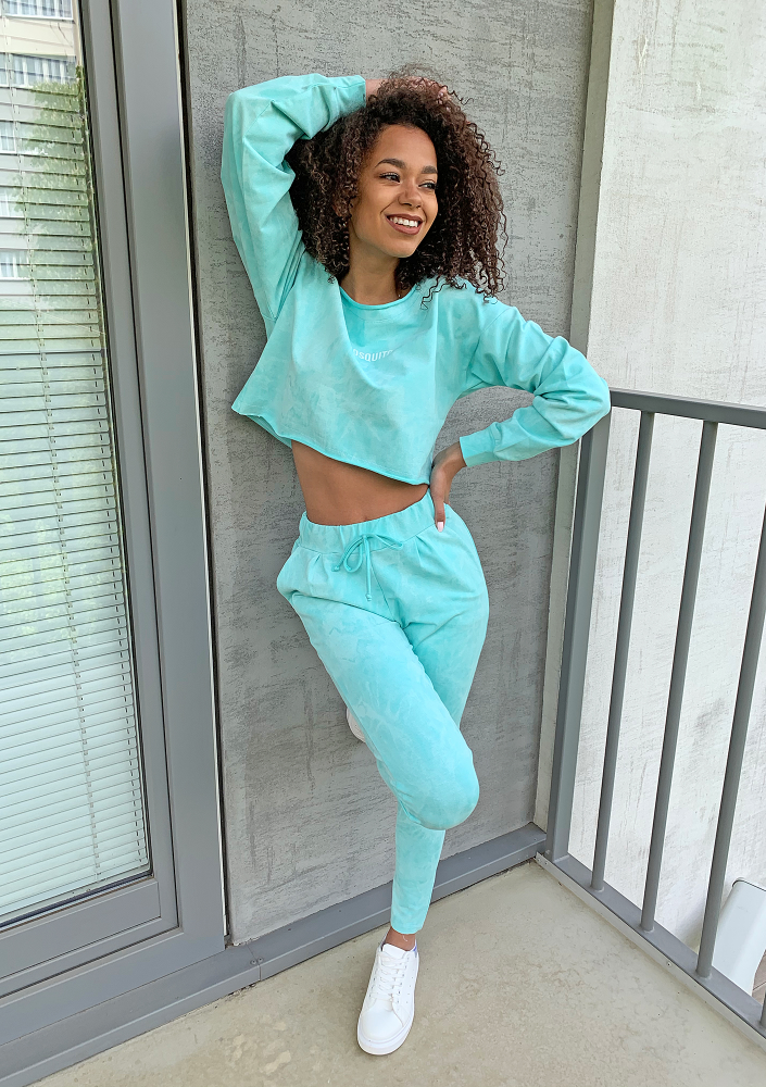 Bluza z efektem sprania Miętowa ILM