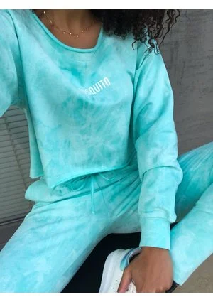 Bluza z efektem sprania Miętowa ILM