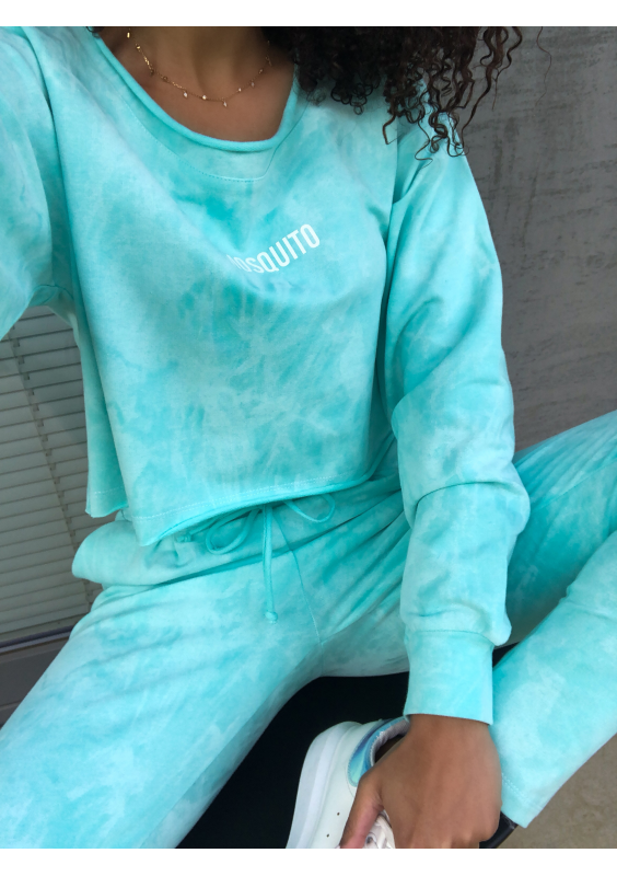 Bluza z efektem sprania Miętowa ILM