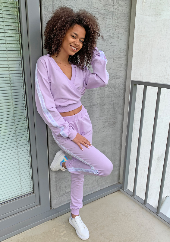 Dresowe spodnie z lampasem Lila