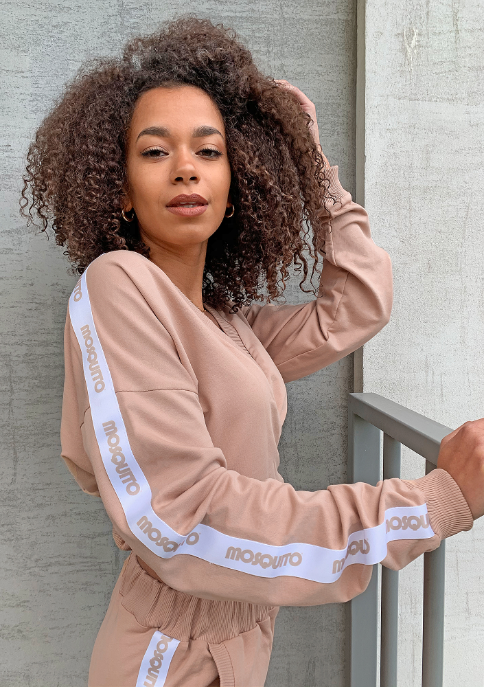 Kopertowa bluza z lampasem Warm Taupe ILM