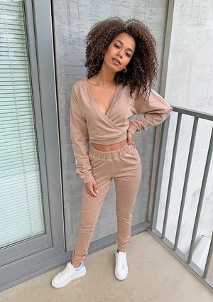 Kopertowa bluza z lampasem Warm Taupe ILM