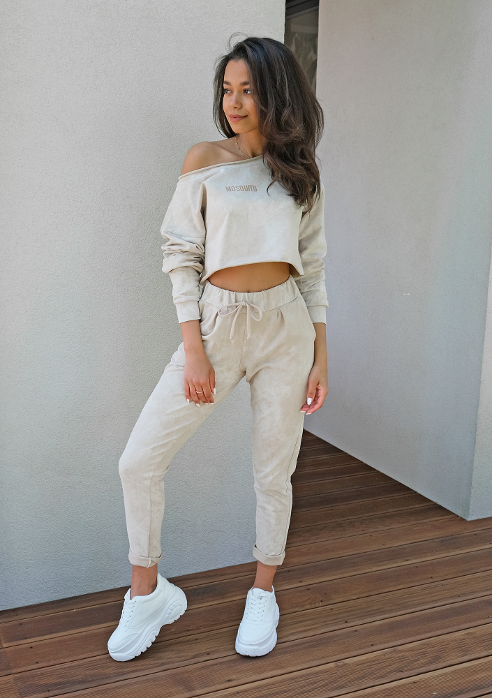 Bluza z efektem sprania Beżowa ILM