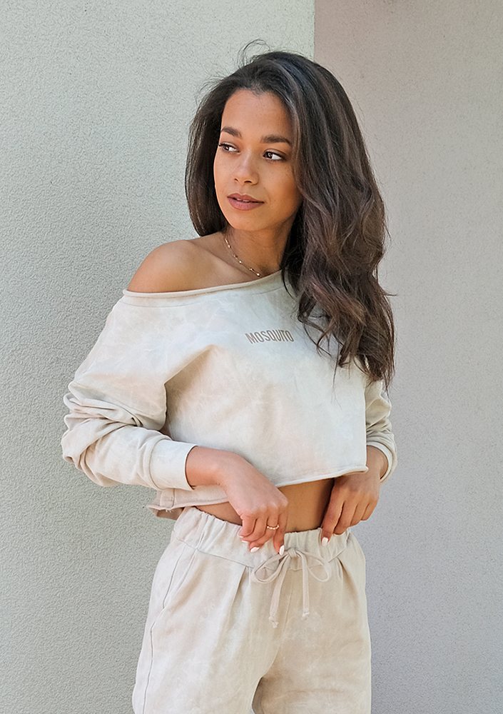 Bluza z efektem sprania Beżowa ILM