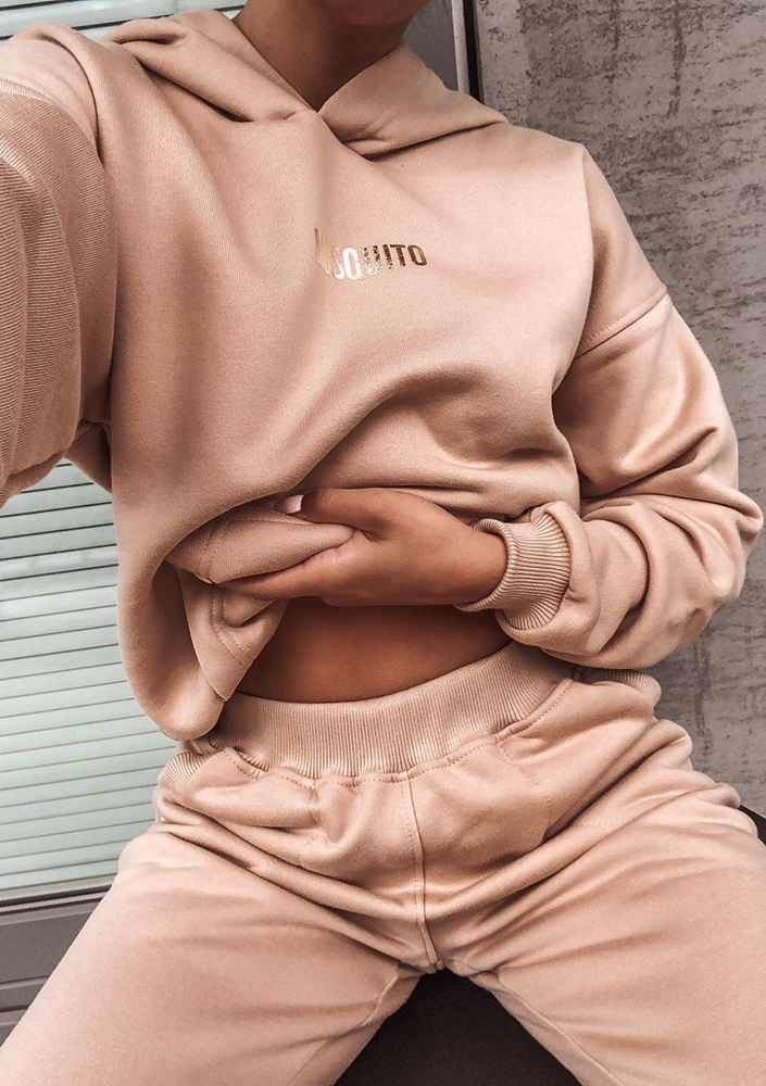 Bluza z kieszenią i kapturem Beżowa ILM