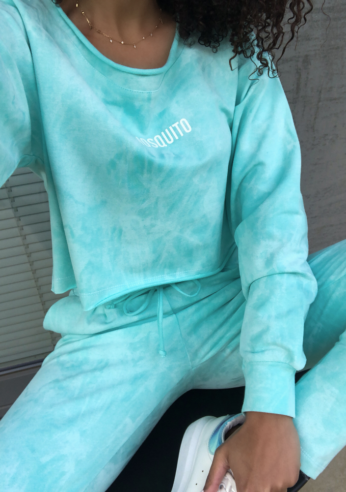 Bluza z efektem sprania Miętowa ILM