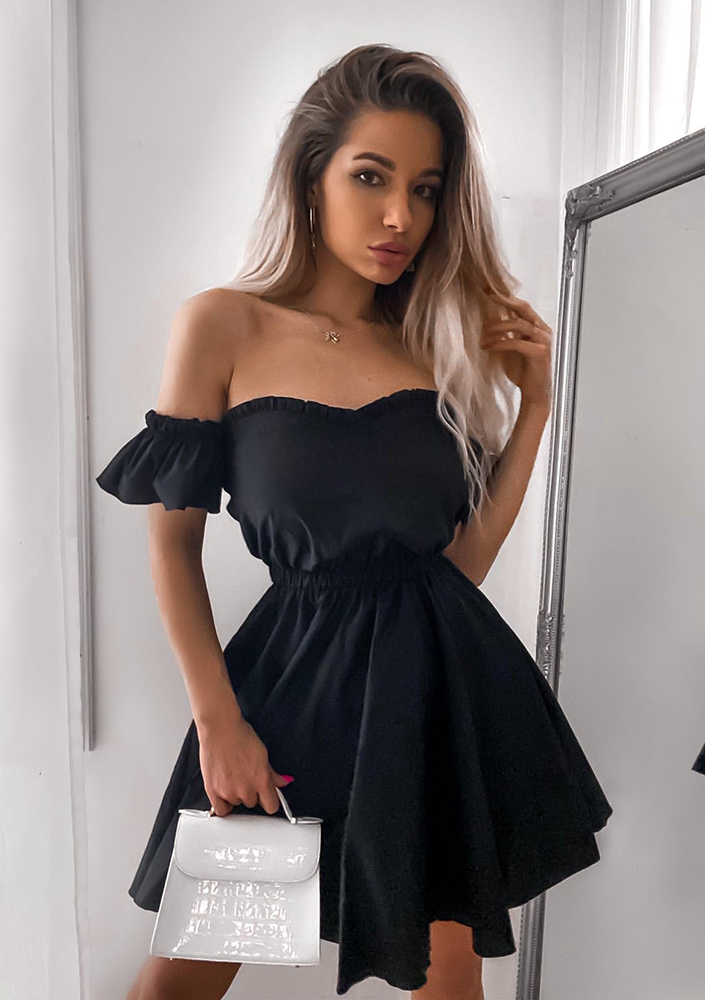 Sukienka z popeliny w stylu hiszpańskim Czarna