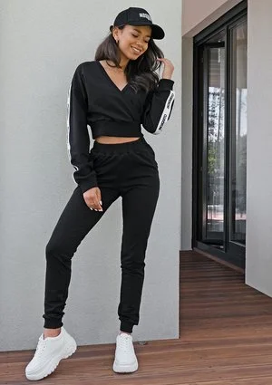 Kopertowa bluza z lampasem Czarna ILM