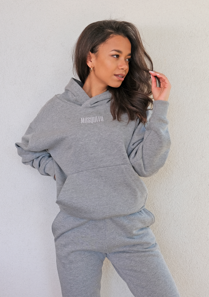 Bluza Kangurka z haftowanym logo Szara ILM