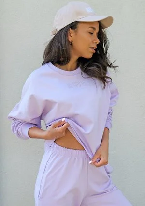 Bluza o luźnym kroju z haftowanym logo Lila ILM