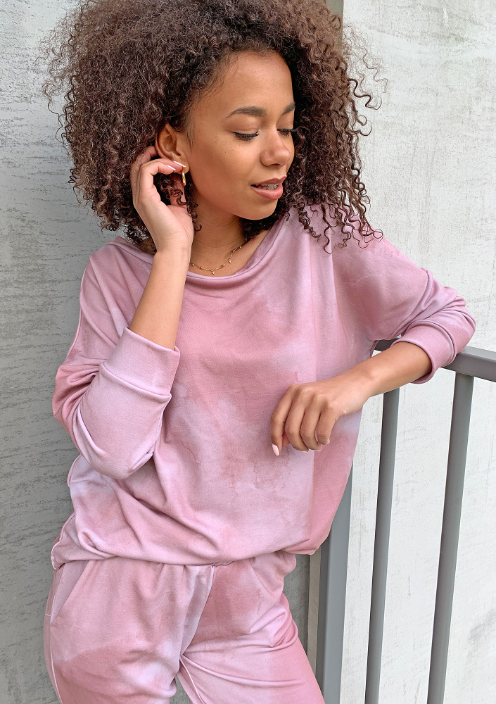 Komplet z efektem odbarwienia beżowy