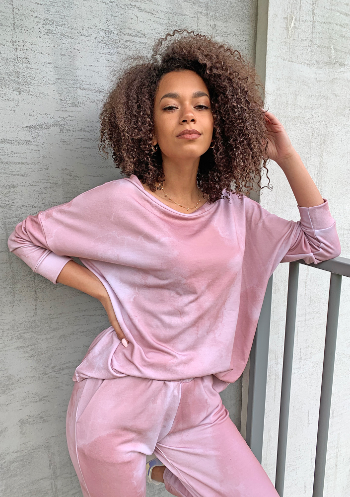 Komplet z efektem odbarwienia beżowy