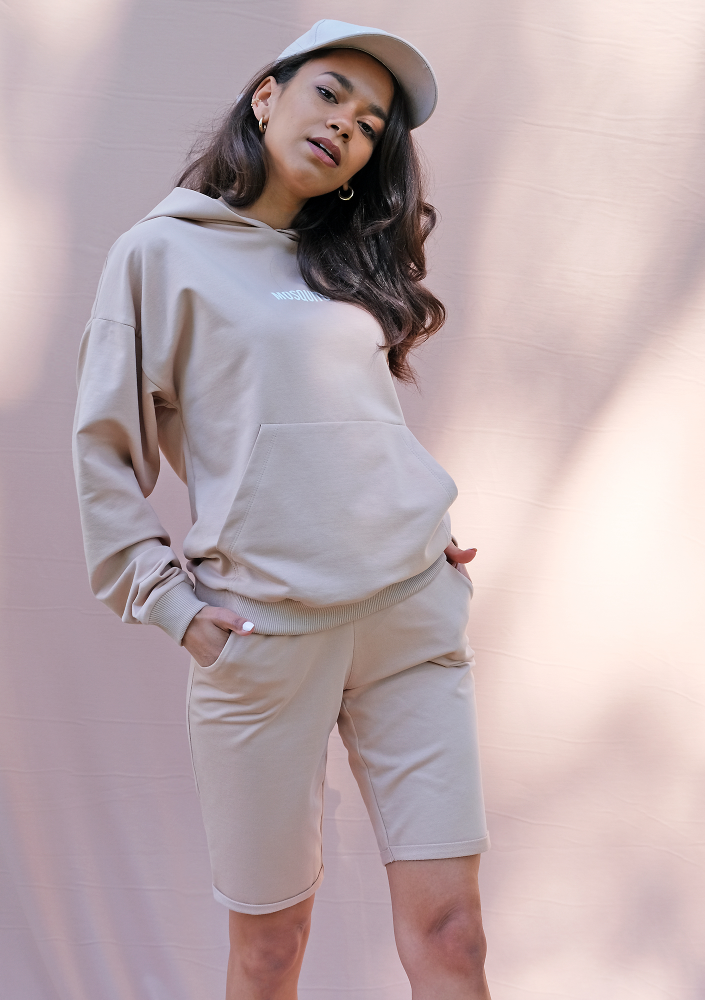 Bawełniana bluza kangurka warm taupe ILM