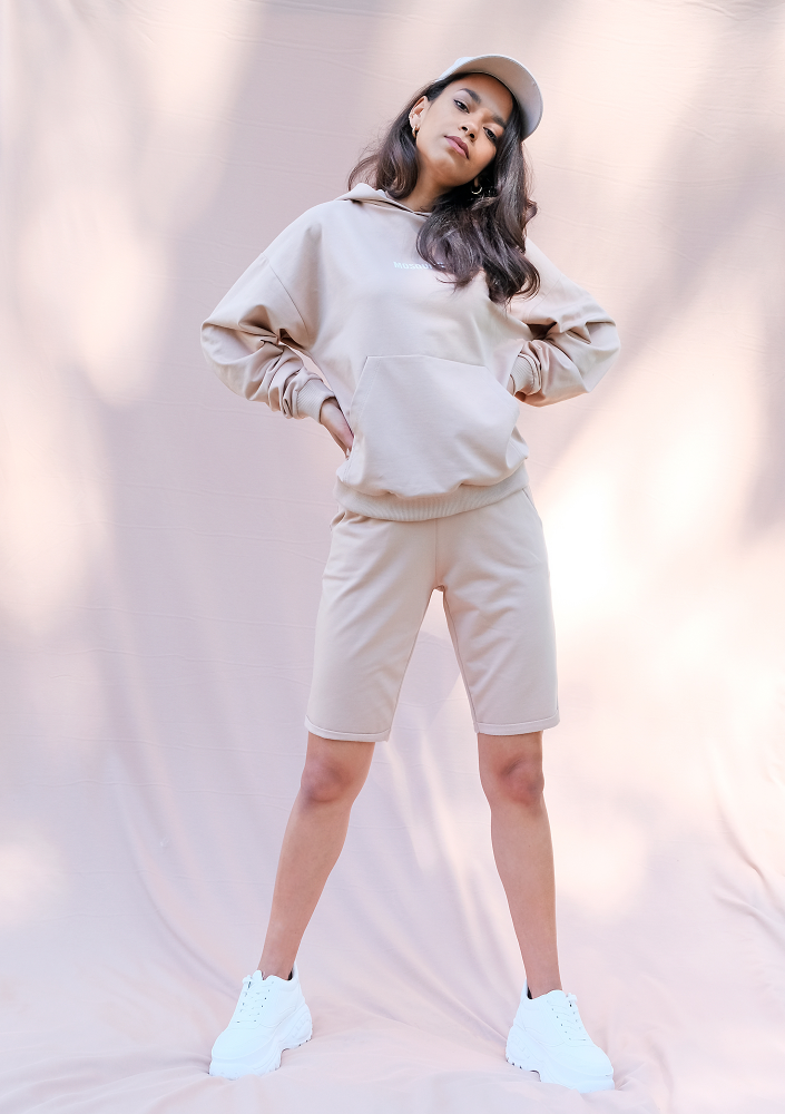 Bawełniana bluza kangurka warm taupe ILM