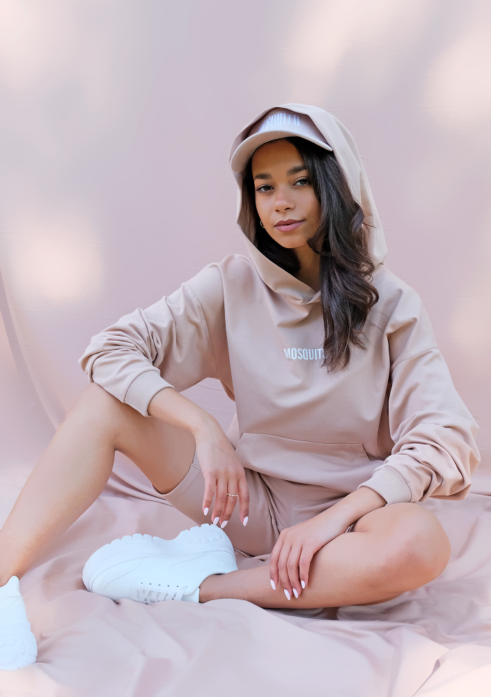 Bawełniana bluza kangurka warm taupe ILM