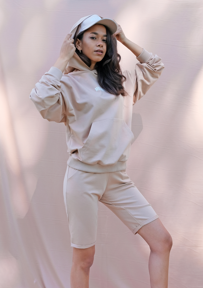 Bawełniana bluza kangurka warm taupe ILM