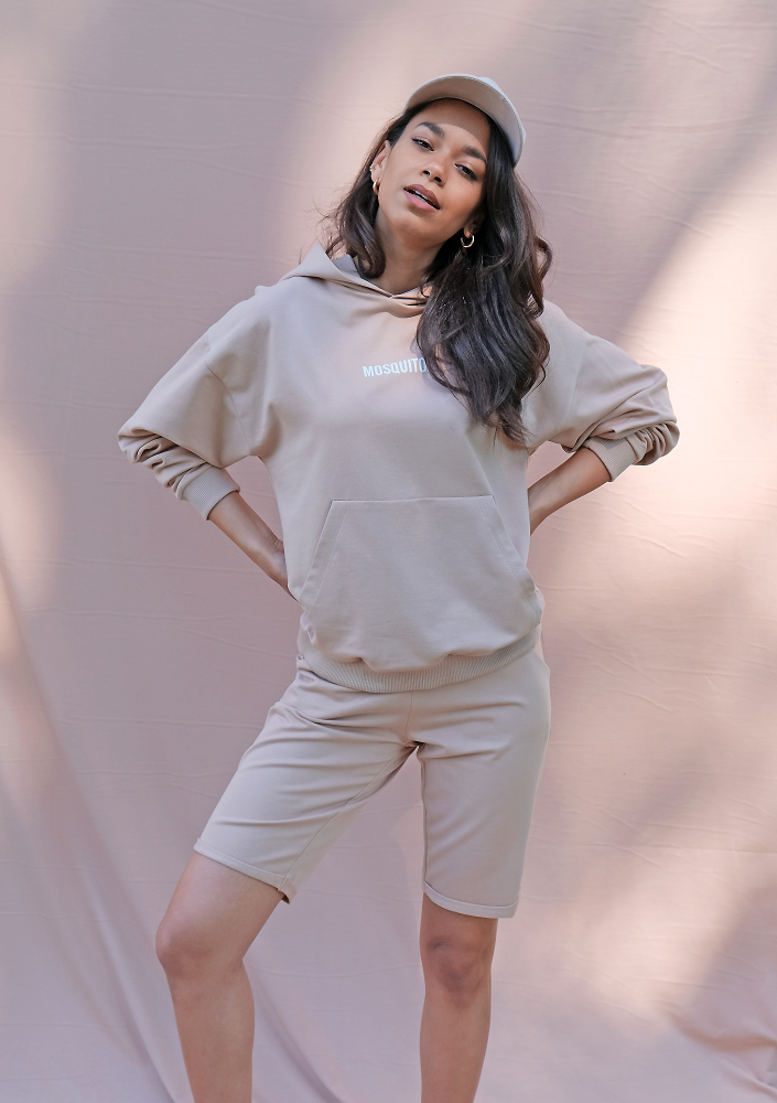 Bawełniana bluza kangurka warm taupe ILM