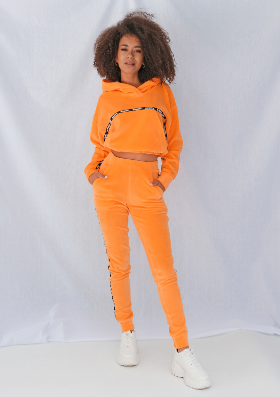 Bluza velvet z lampasami Neon orange ILM
