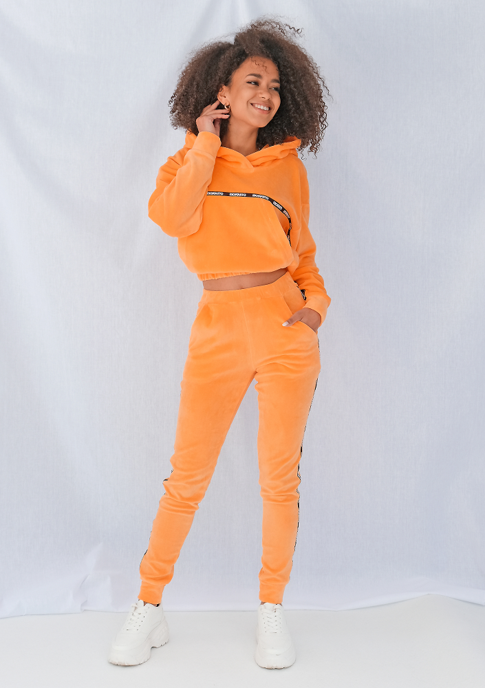 Bluza velvet z lampasami Neon orange ILM