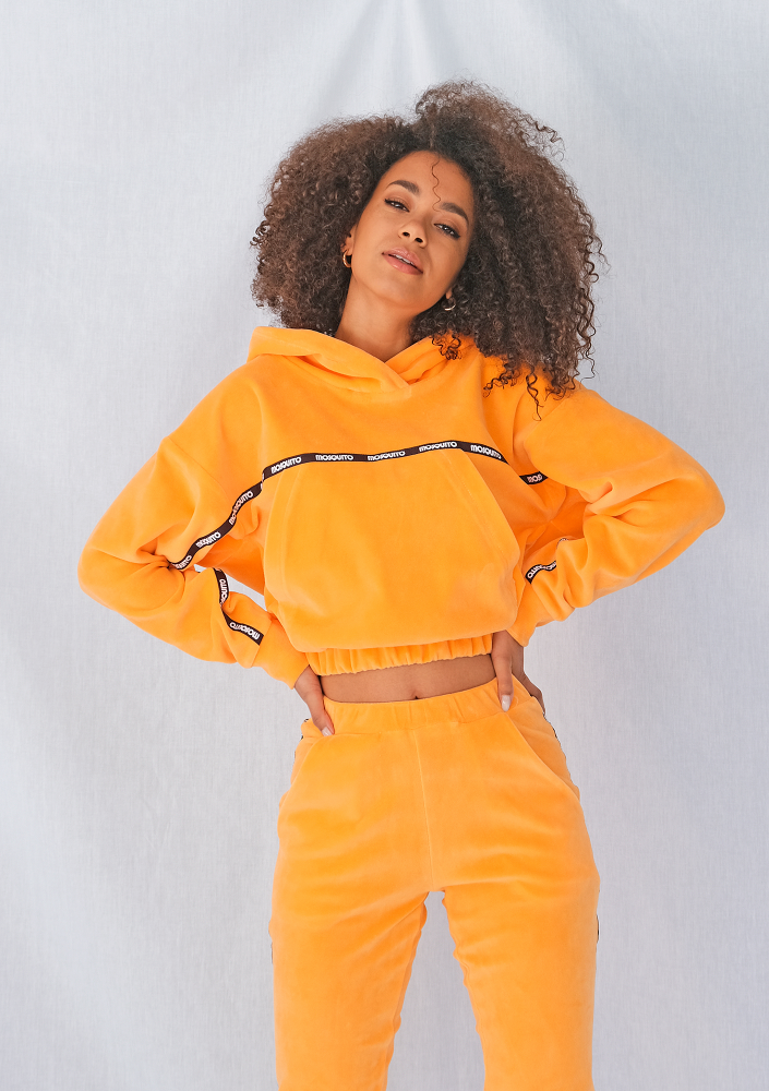 Bluza velvet z lampasami Neon orange ILM