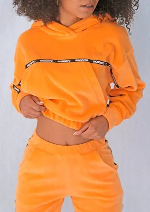 Bluza velvet z lampasami Neon orange ILM