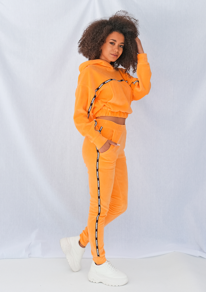 Bluza velvet z lampasami Neon orange ILM