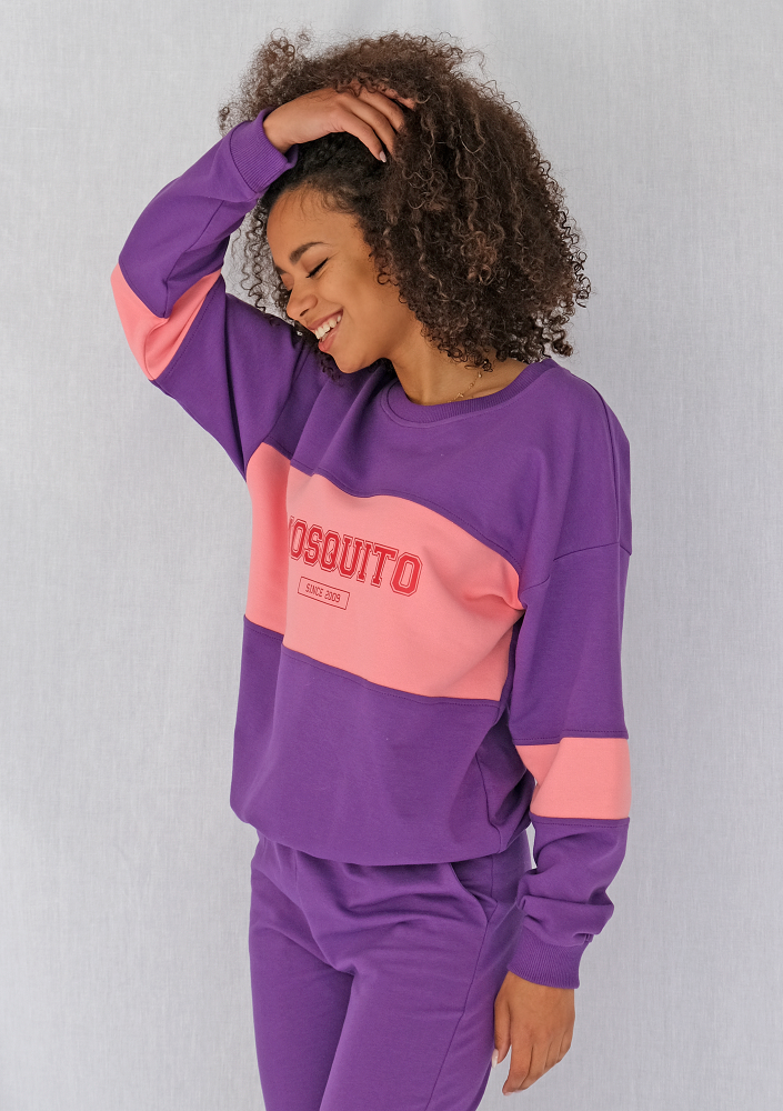 Bluza ze wstawką red logo Fioletowa
