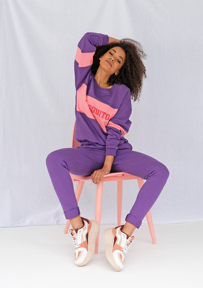 Bluza ze wstawką red logo Fioletowa