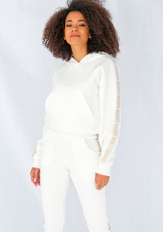 Bluza z lampasem Gold logo Kremowa ILM