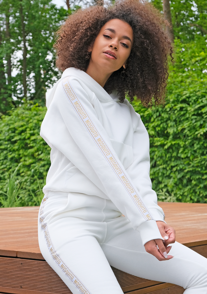 Bluza z lampasem Gold logo Kremowa ILM