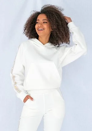 Bluza z lampasem Gold logo Kremowa ILM