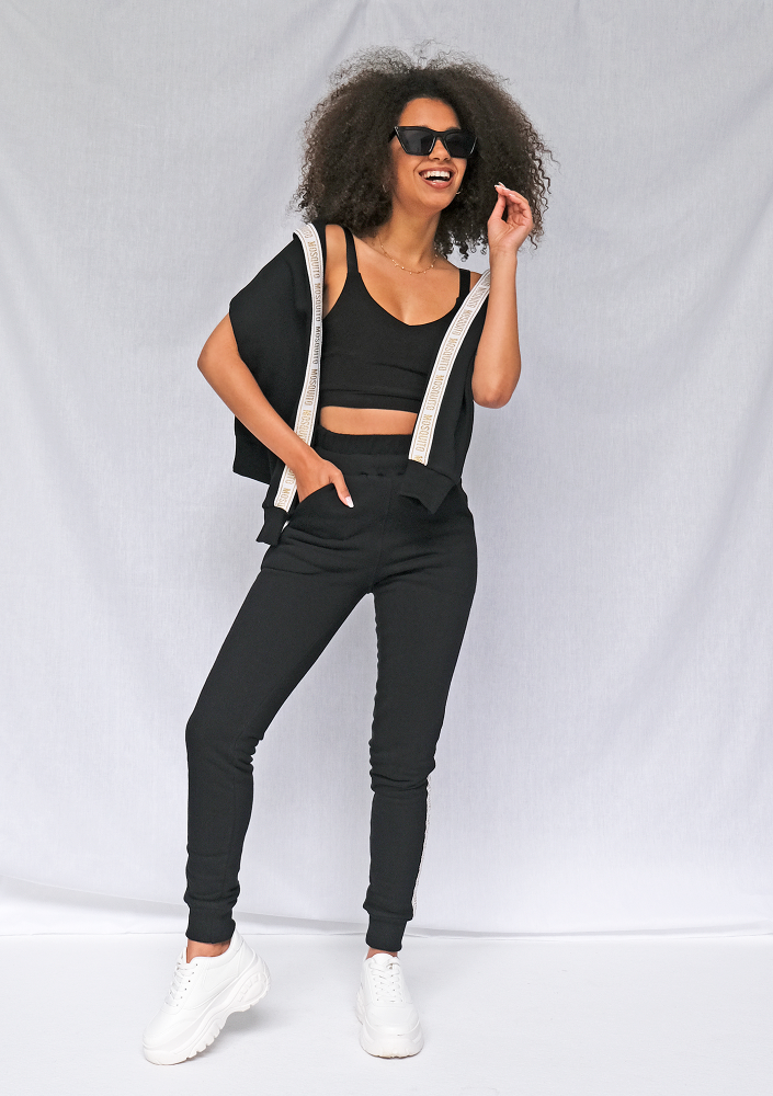 Bluza z lampasem Gold logo czarna ILM