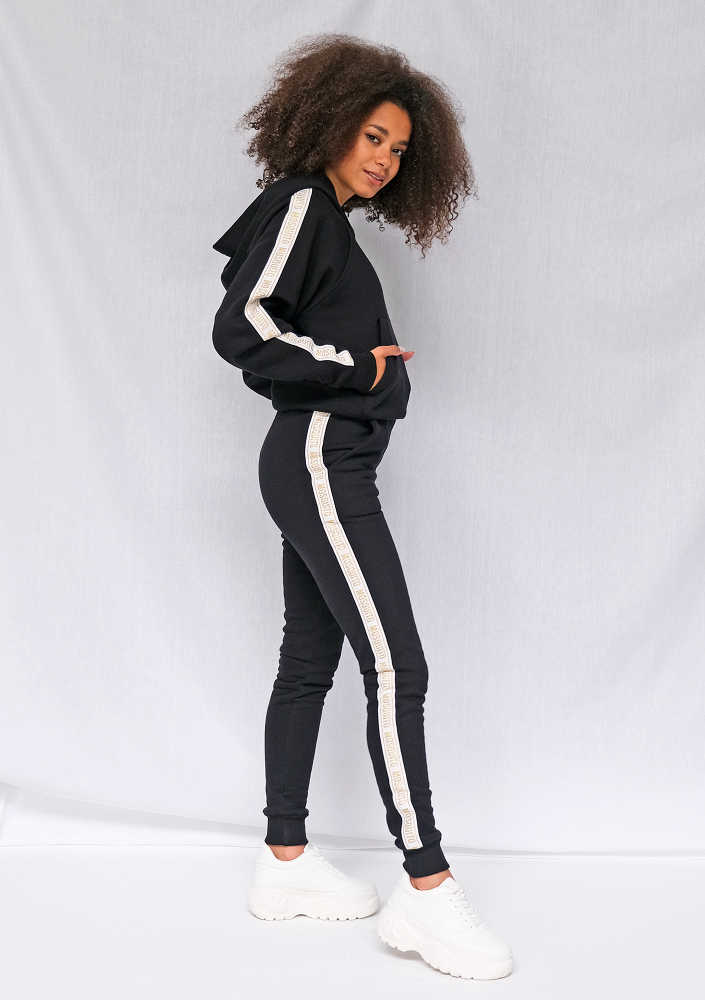 Spodnie z lampasem Gold logo czarne ILM