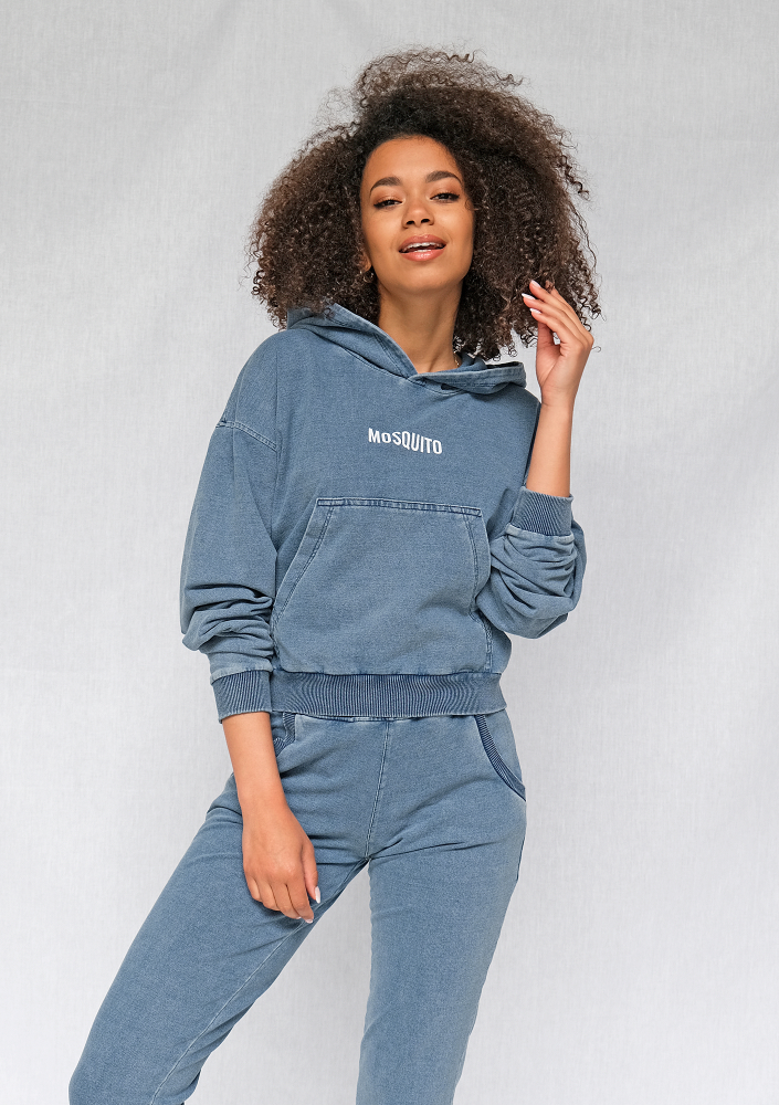 Bluza z kapturem z bawełny Denim ILM