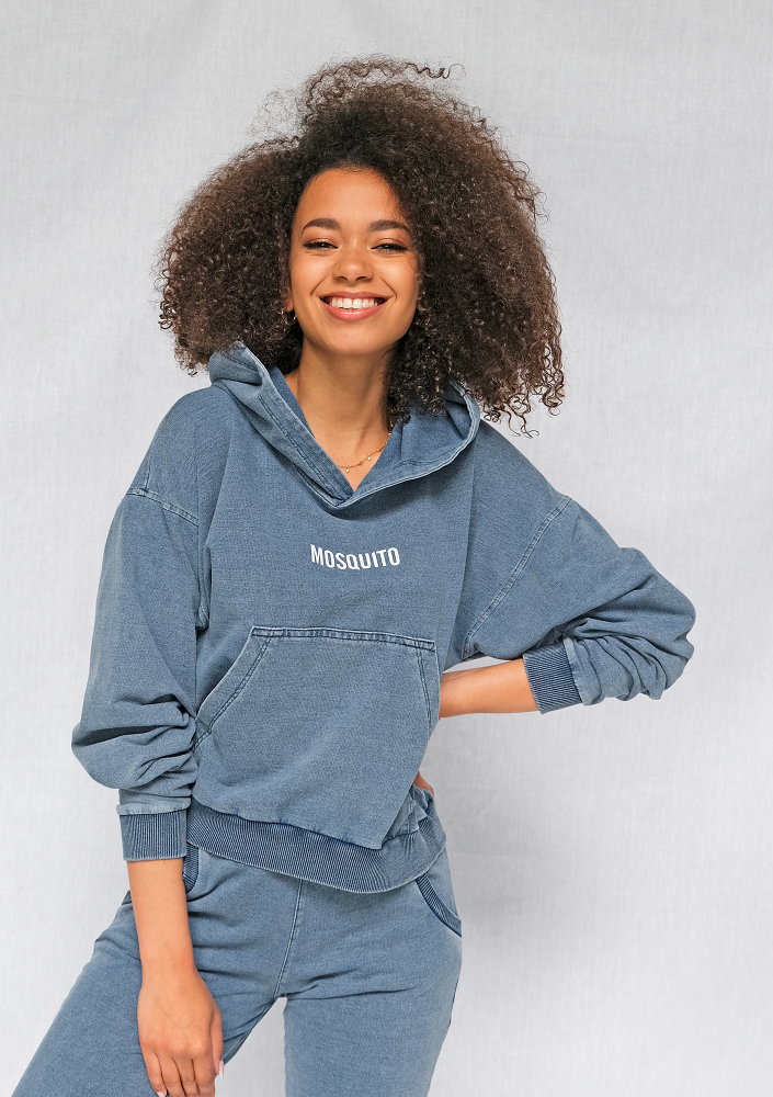 Bluza z kapturem z bawełny Denim ILM