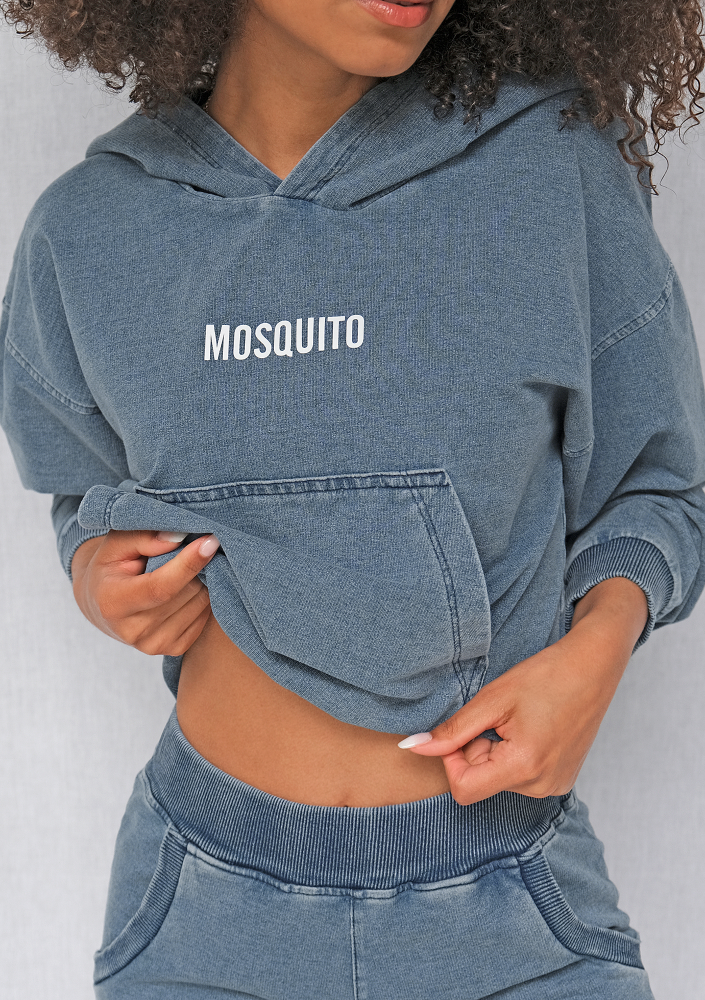 Bluza z kapturem z bawełny Denim ILM