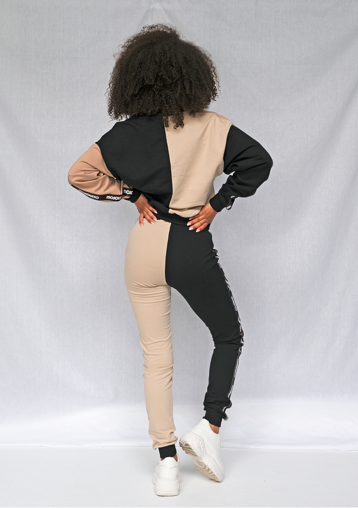 Bluza dresowa Latte z lampasami black ILM