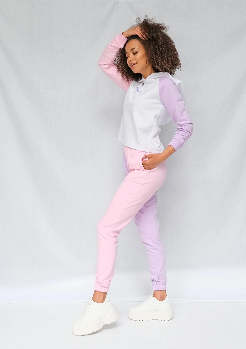 Spodnie z łączonych kolorów Różowe ILM