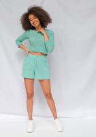 Olmen - mint cotton shorts