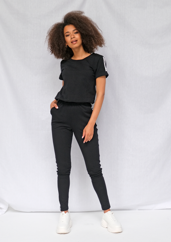 Kombinezon z bawełny logo stripe Czarny ILM