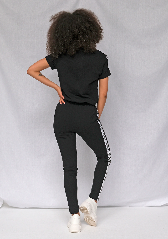 Kombinezon z bawełny logo stripe Czarny ILM