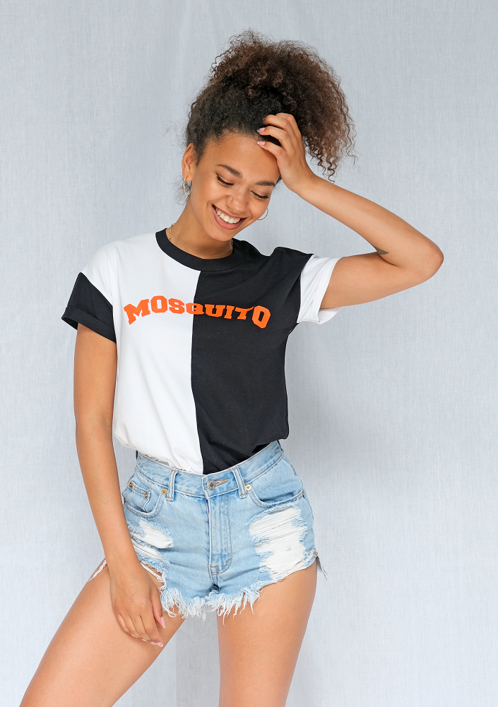 Dwukolorowy T-shirt Orange logo ILM