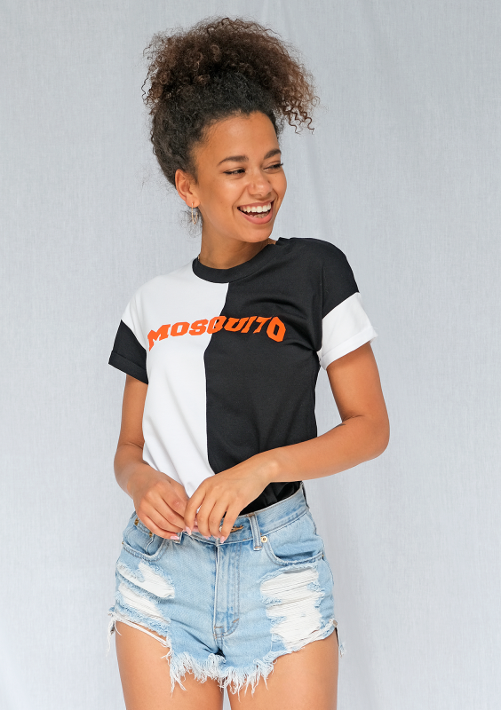 Dwukolorowy T-shirt Orange logo ILM