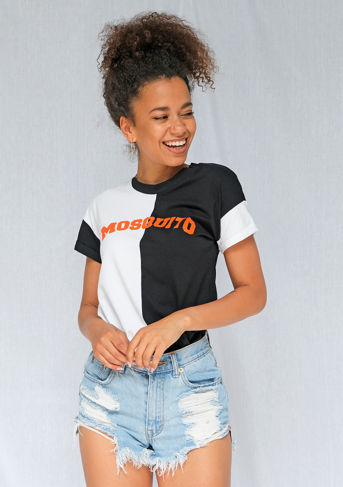 Dwukolorowy T-shirt Orange logo ILM