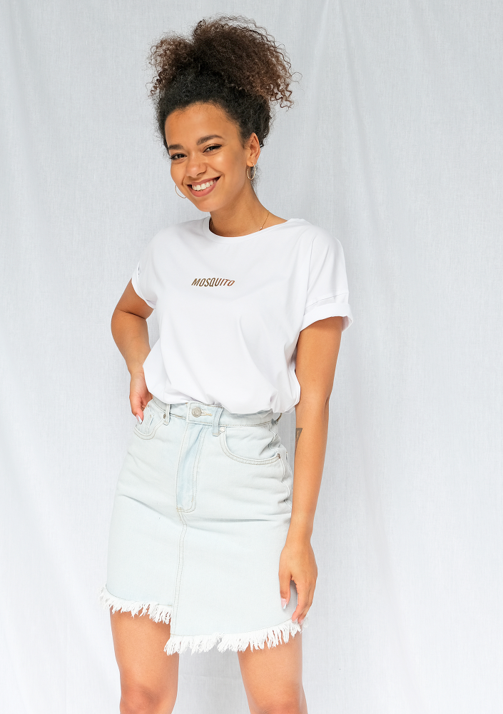 T-shirt basic "Gold logo 1" Biały ILM