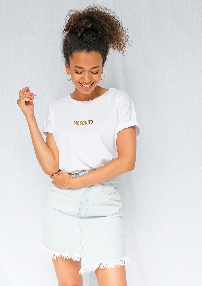 T-shirt basic "Gold logo 1" Biały ILM