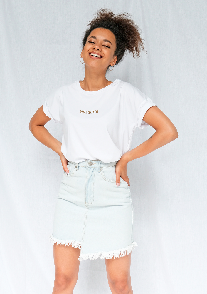 T-shirt basic "Gold logo 1" Biały ILM