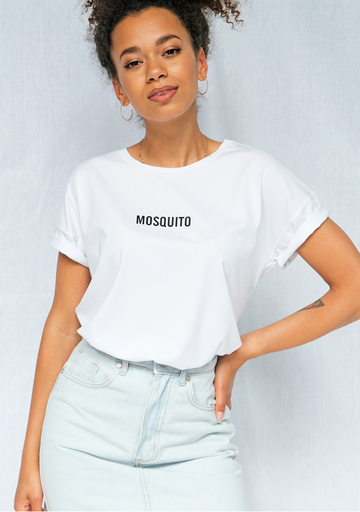 T-shirt basic z logo biały